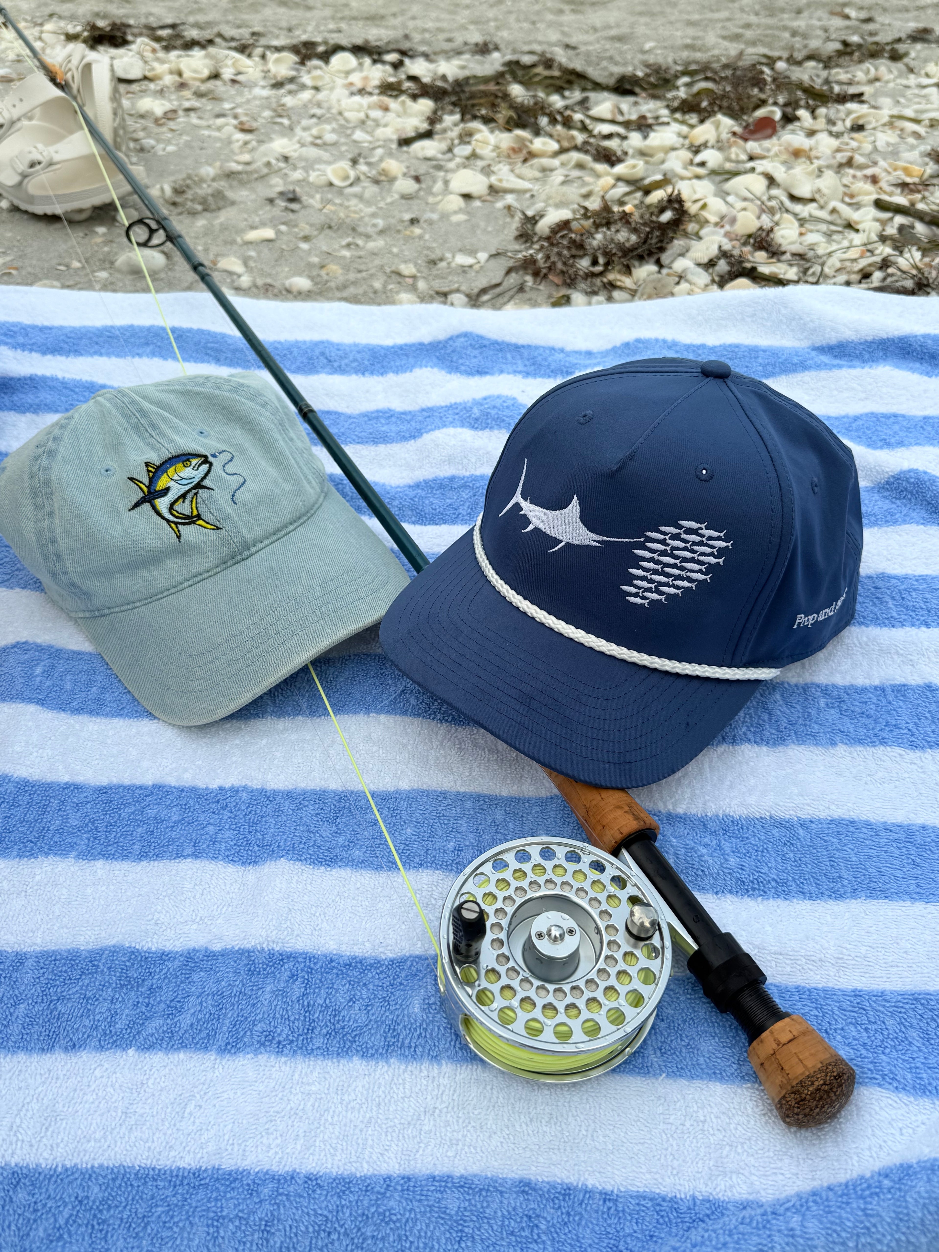 Marlin bait ball hat and yellowfin tuna hat