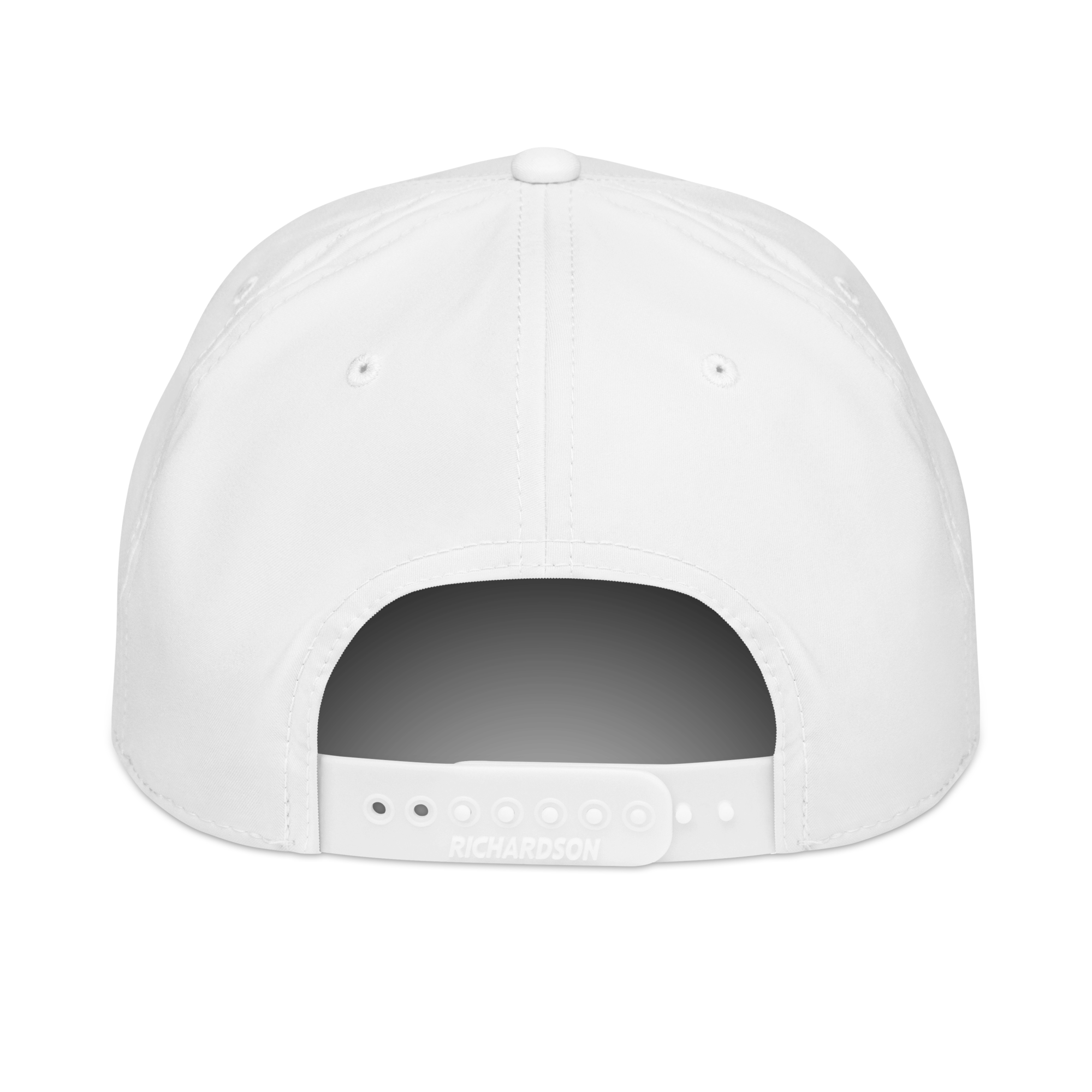 The Feeding Frenzy Marlin Rope Hat by Prop and Hook is shown from the back, featuring a plastic adjustable strap, ventilation eyelets, visible stitching, and classic rope detail.