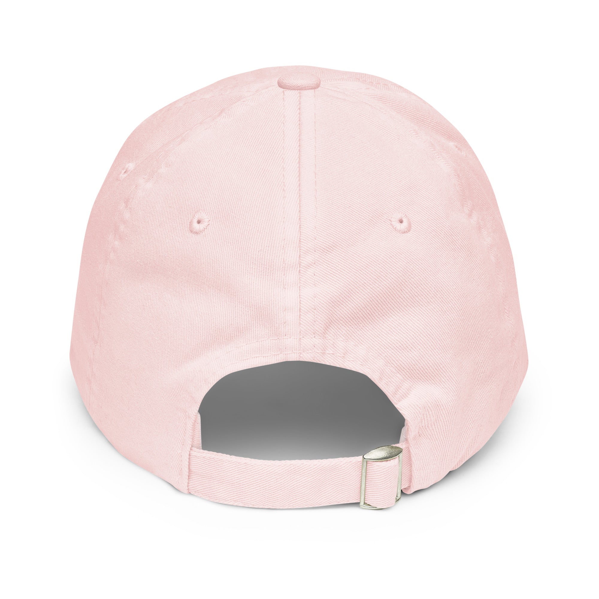 Pastel yellowfin tuna fishing hat, back view, pink