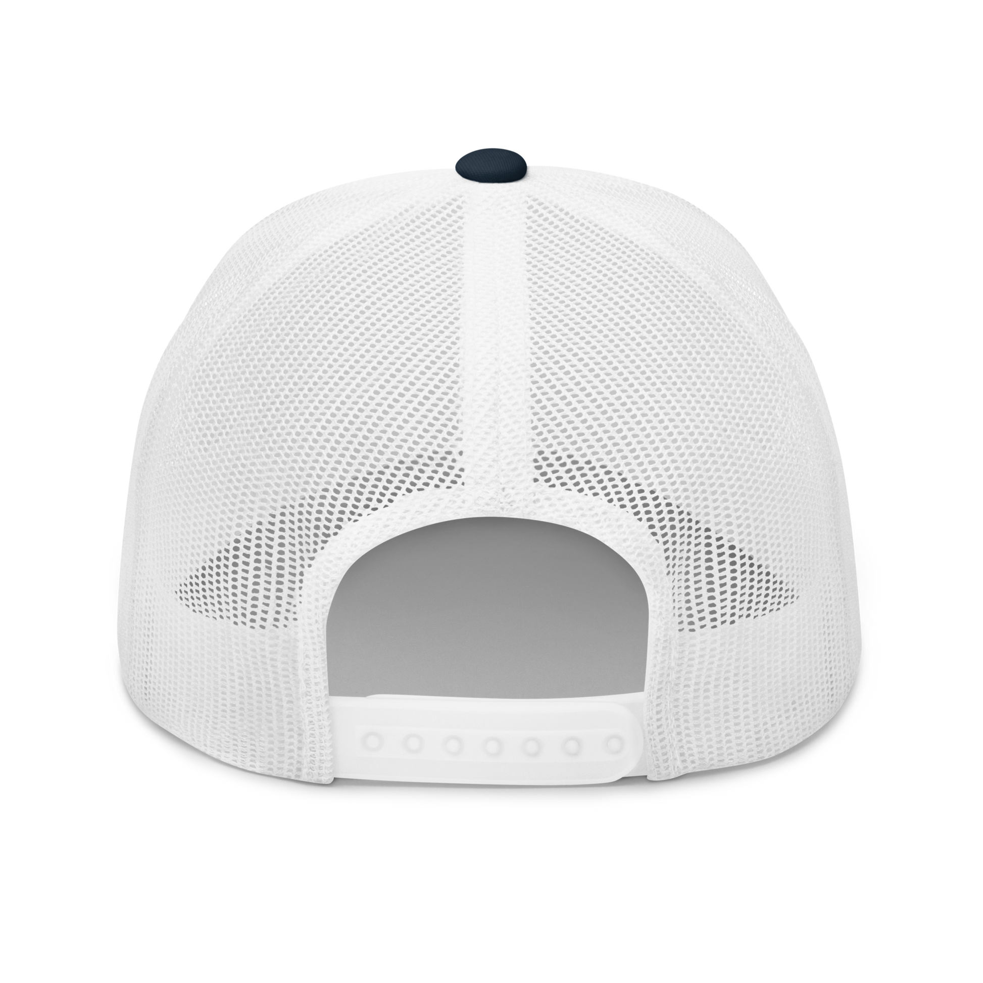redfish trucker hat, navy/white color, back view