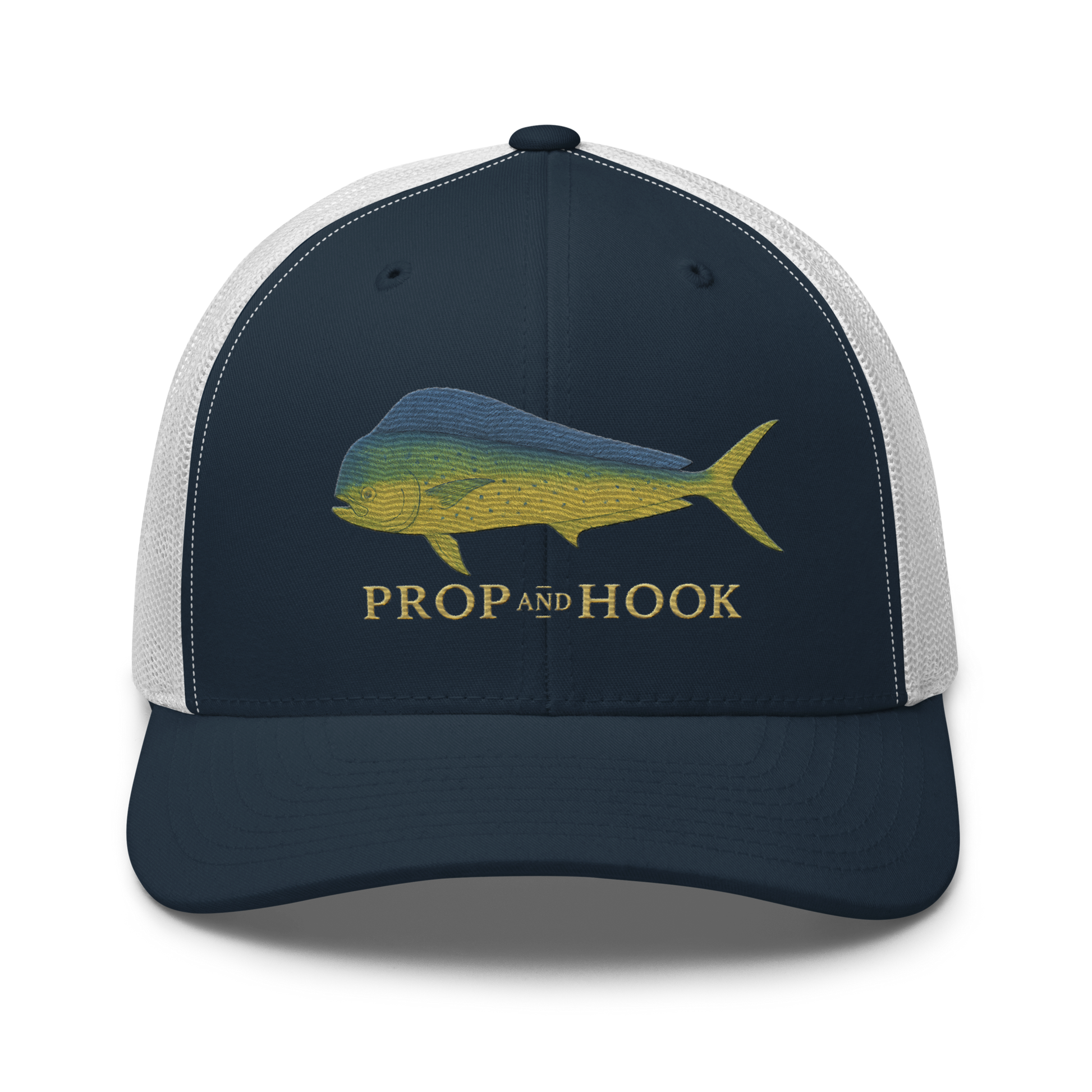 mahi-mahi trucker hat, front, navy