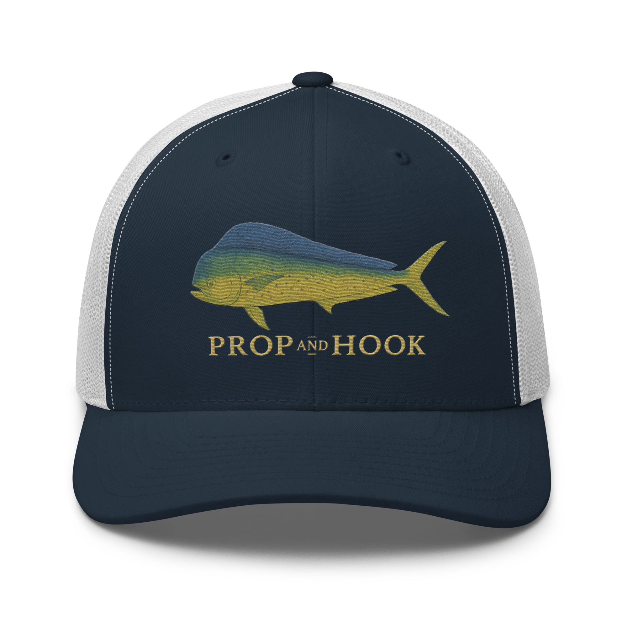 mahi-mahi trucker hat, front, navy