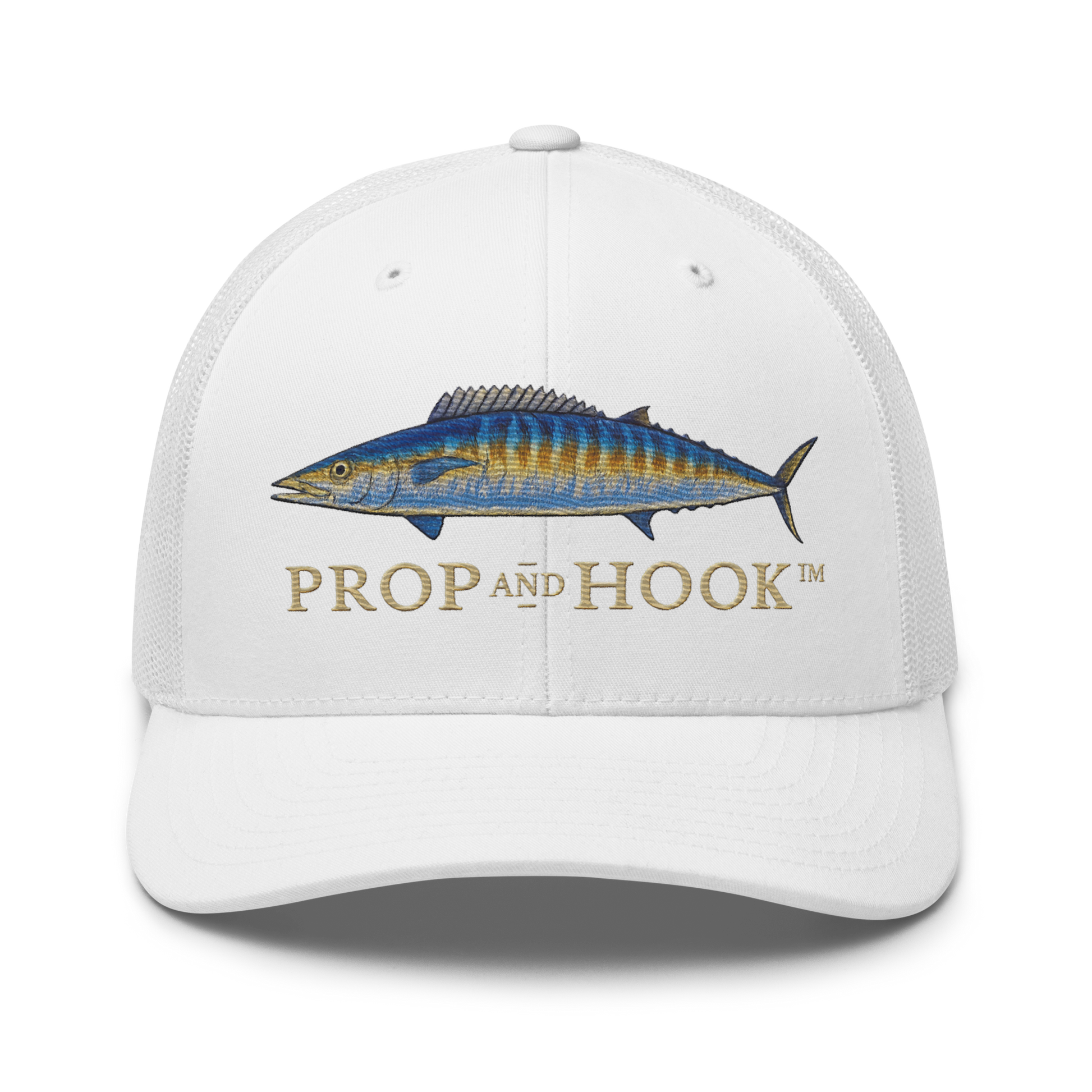 wahoo trucker hat, white, front