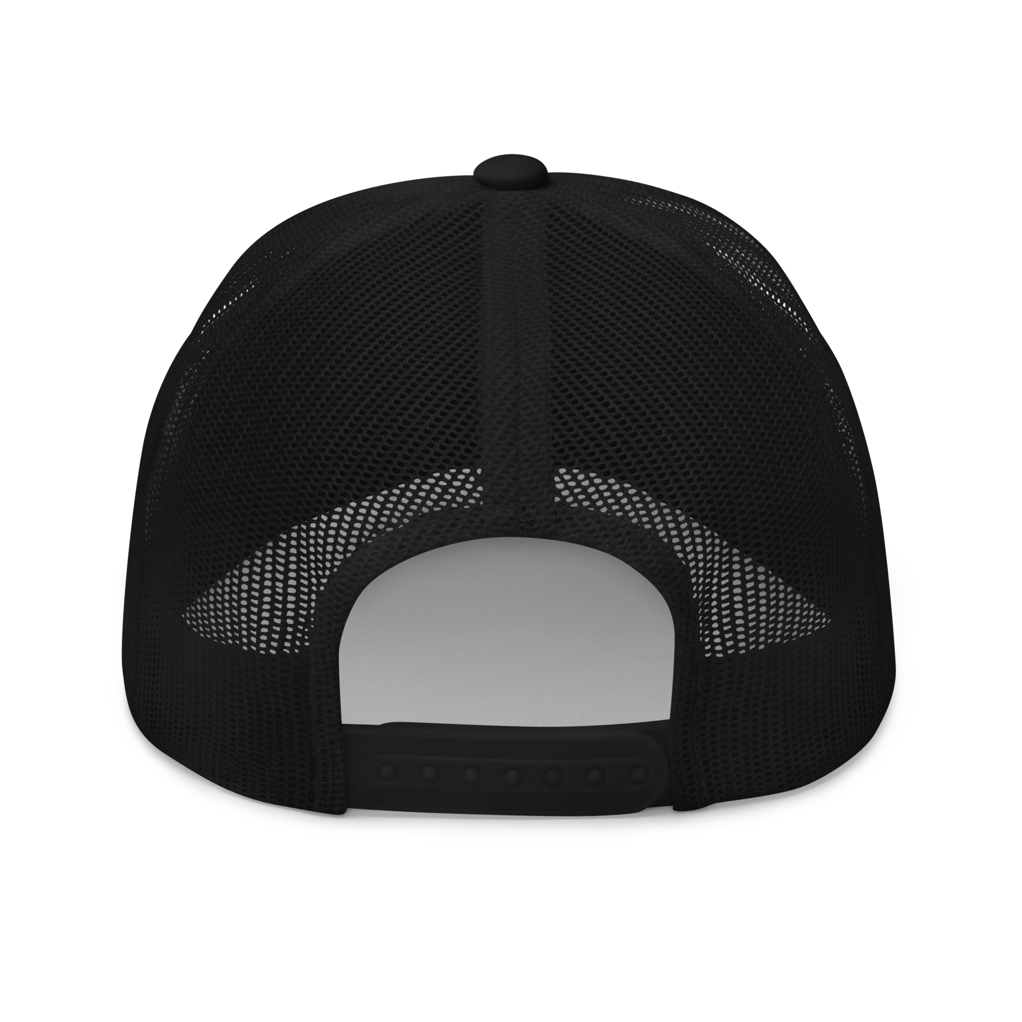 snook trucker hat, black, back view