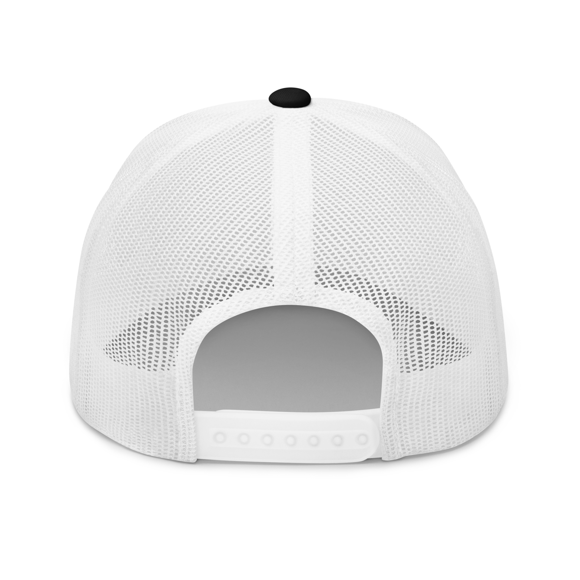 snook trucker hat, black/white, back view